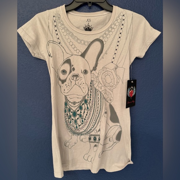 Key Closet Frenchie Light Grey Women’s Swarovski Studded Tank Top Size XS - Picture 3 of 12